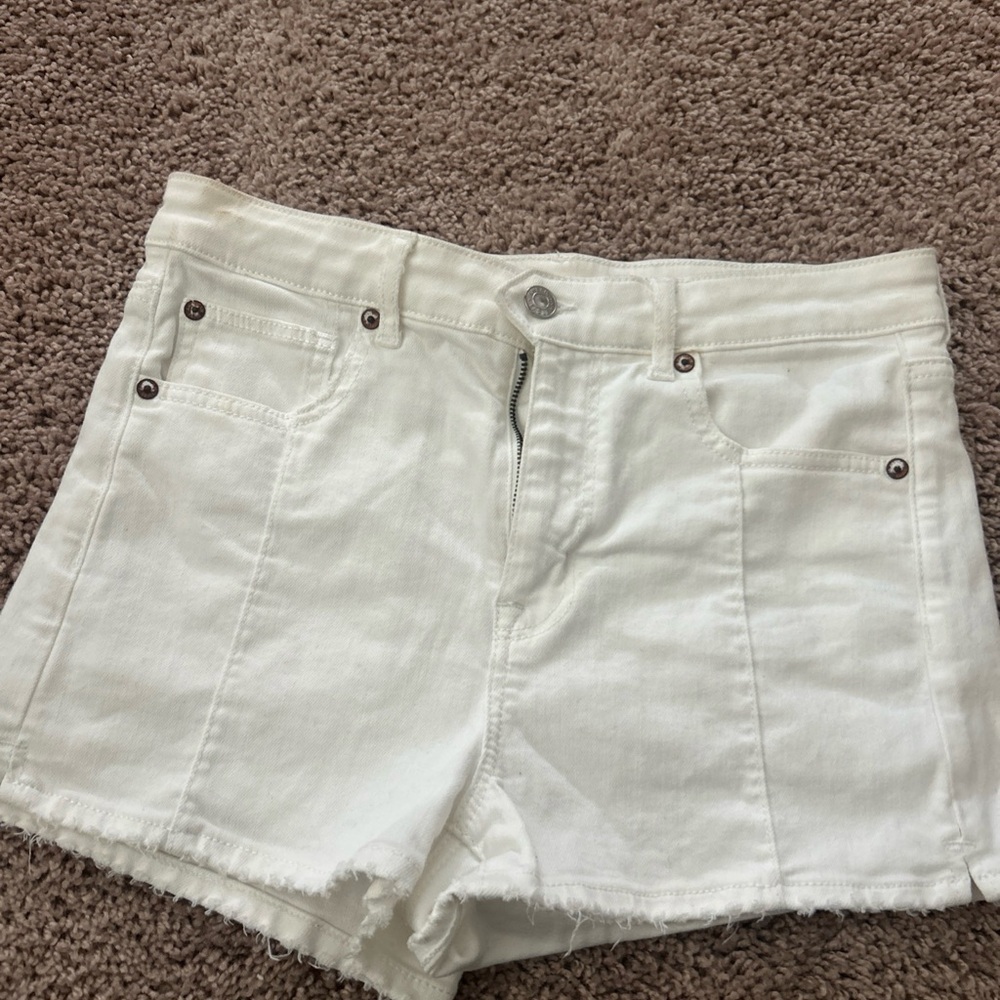 American eagle outfitters shortie shirts high waisted White Denim Shorts sz8
